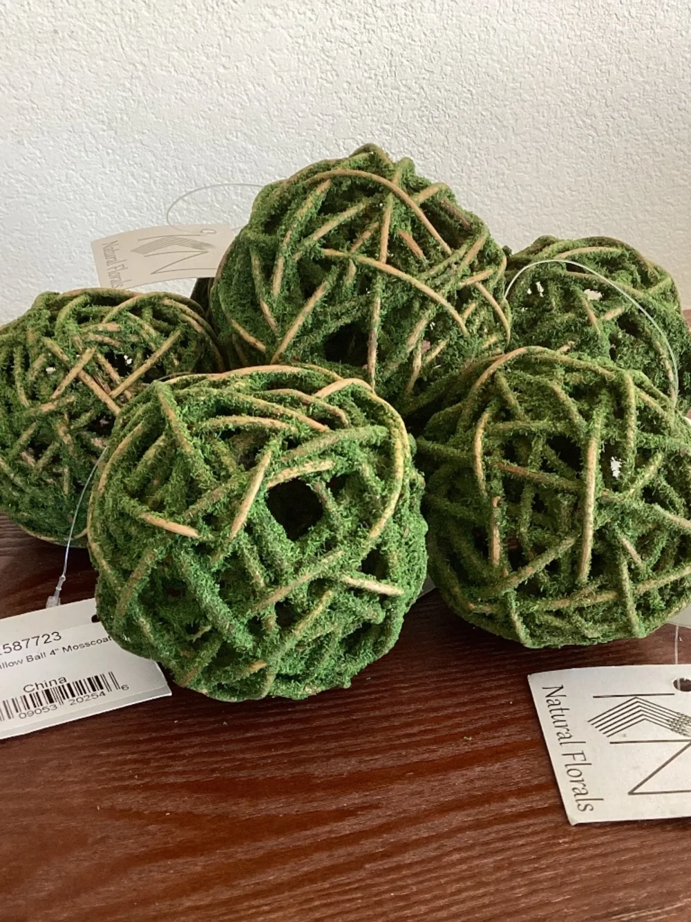 Moss coated 4” balls, 6 total